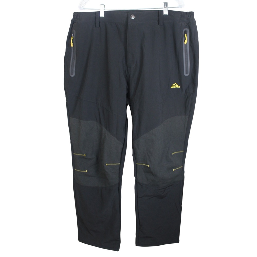 Magcomsen Mens 40 Fleece‎ Lined Hiking Pants Black Softshell Outdoor Winter Tech